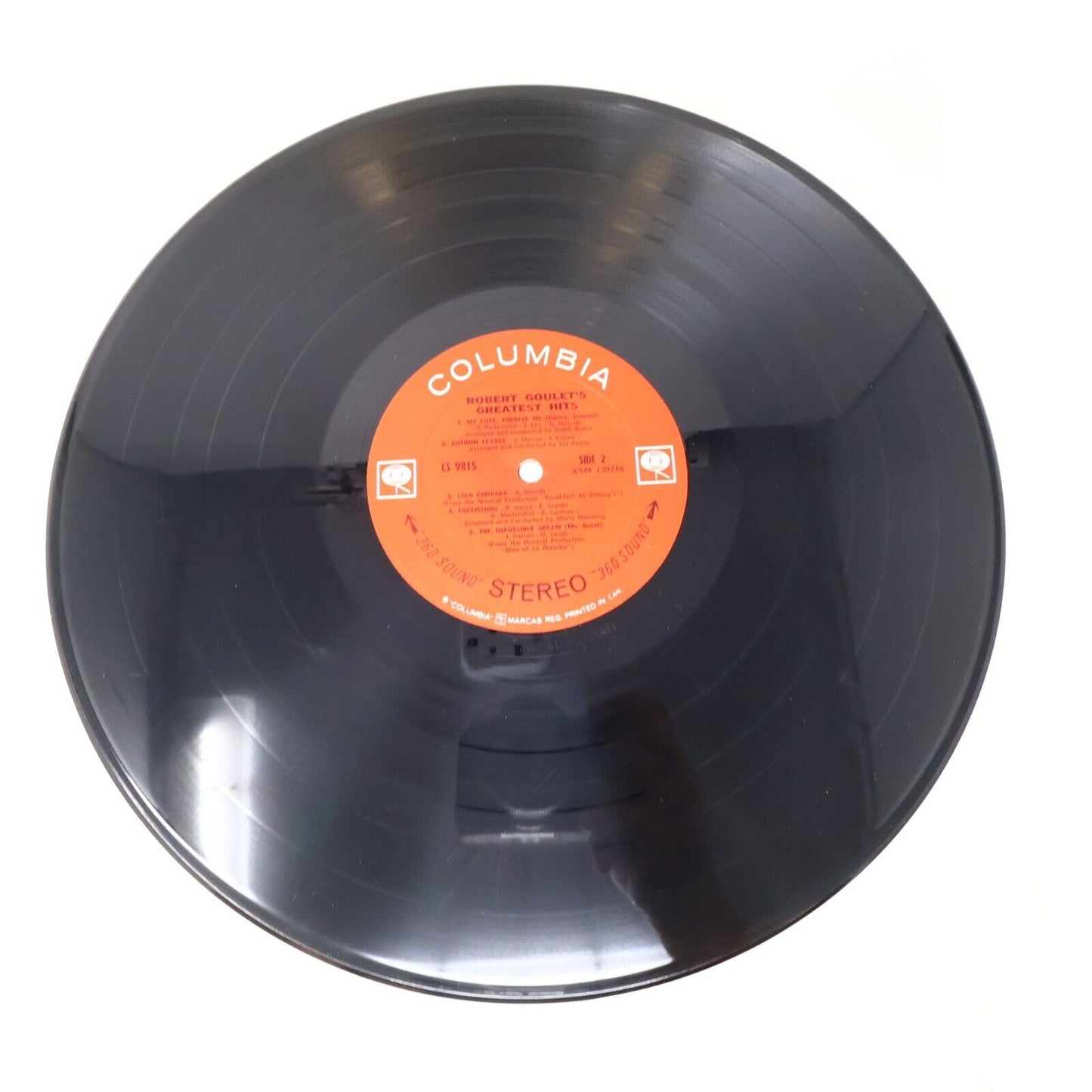 Robert Goulet's Greatest Hits LP Record Vinyl CS 9815 1960s My Love Forgive Me