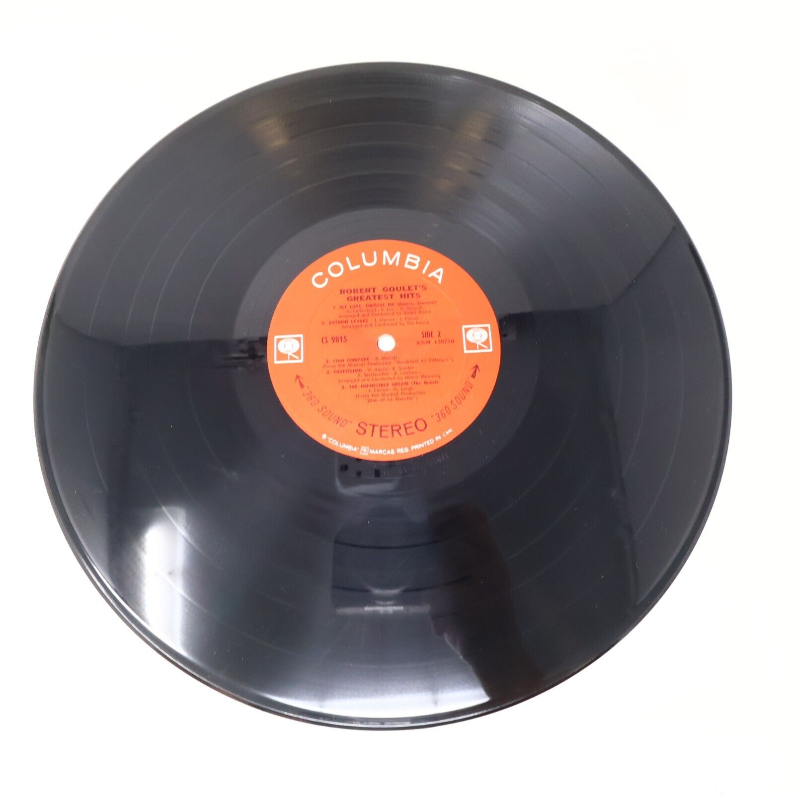 Robert Goulet's Greatest Hits LP Record Vinyl CS 9815 1960s My Love Forgive Me