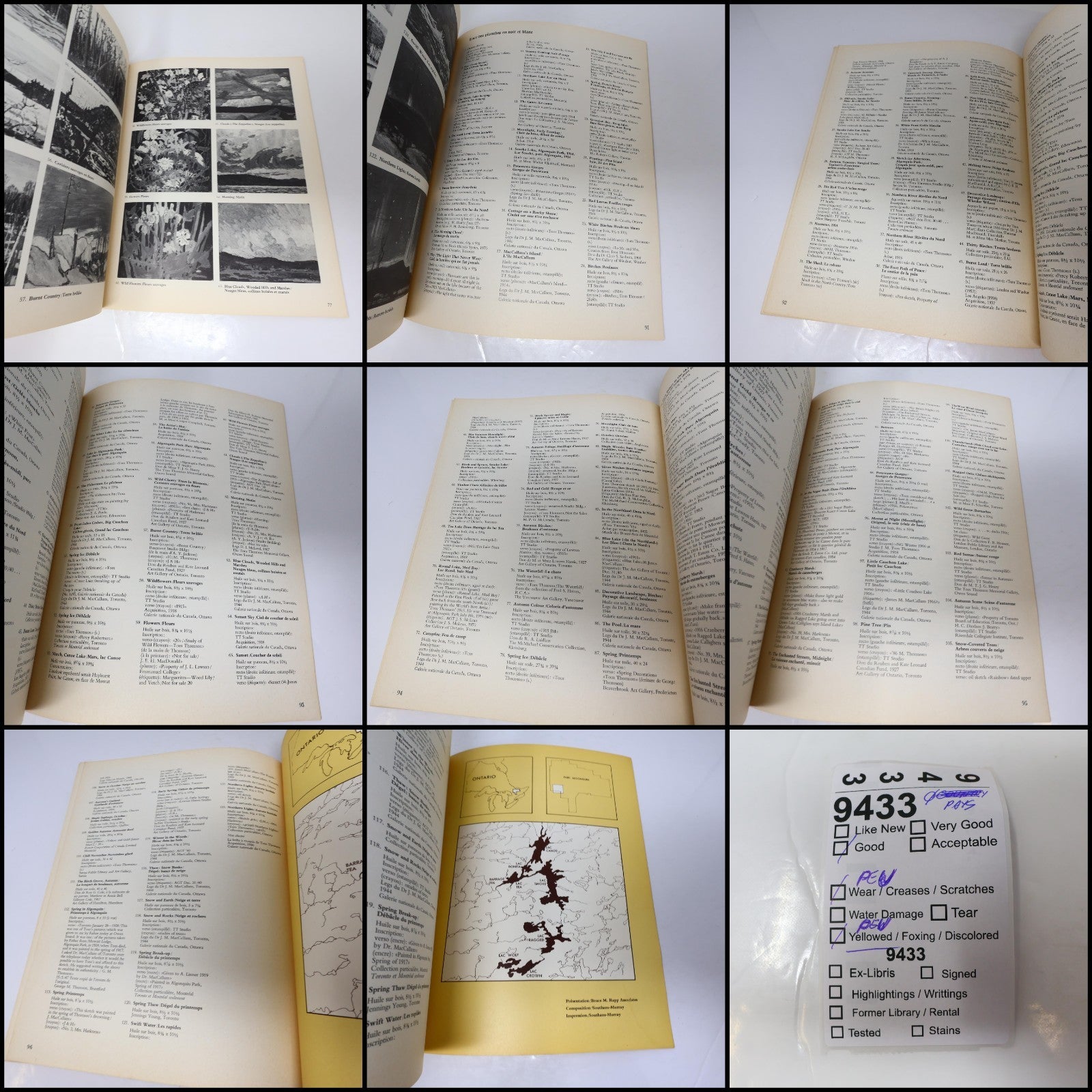 L'Art de Tom Thomson Art Gallery of Toronto 1972 Catalogue d'Exposition Français