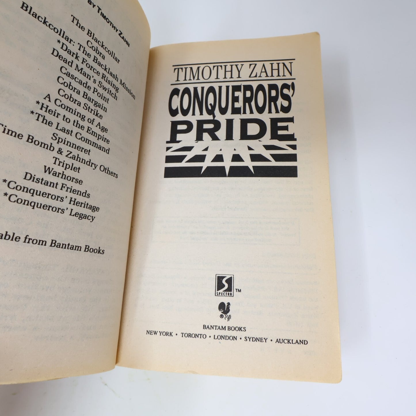 Conquerors' Heritage/Pride 2 Books Lot Timothy Zahn Spectra Science-Fiction 90s