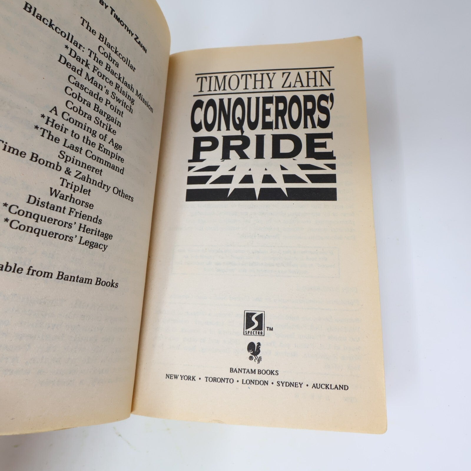 Conquerors' Heritage/Pride 2 Books Lot Timothy Zahn Spectra Science-Fiction 90s