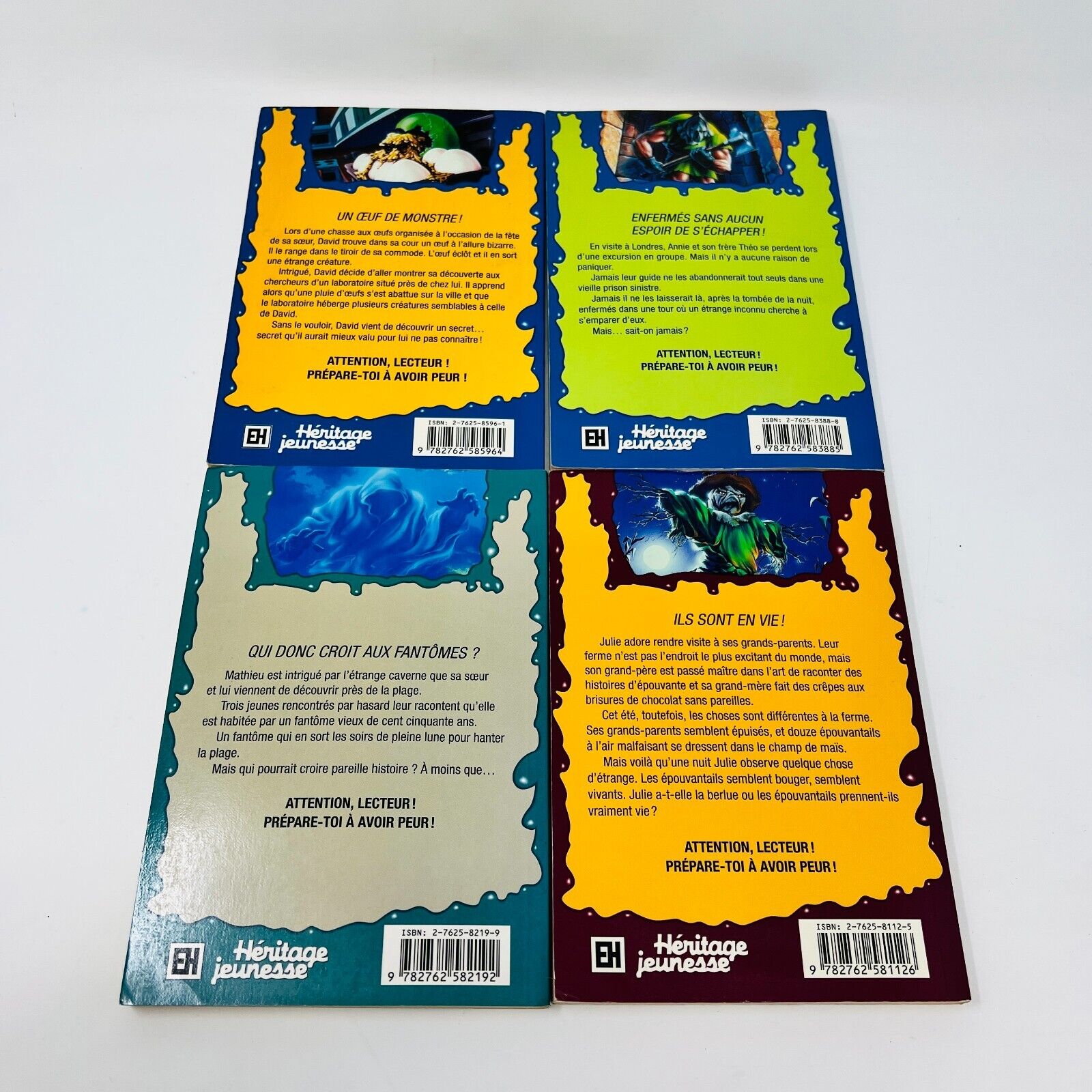 8x Chair de Poule EH Lot French Goosebumps Français R.L. Stine 90s Plage Hantée