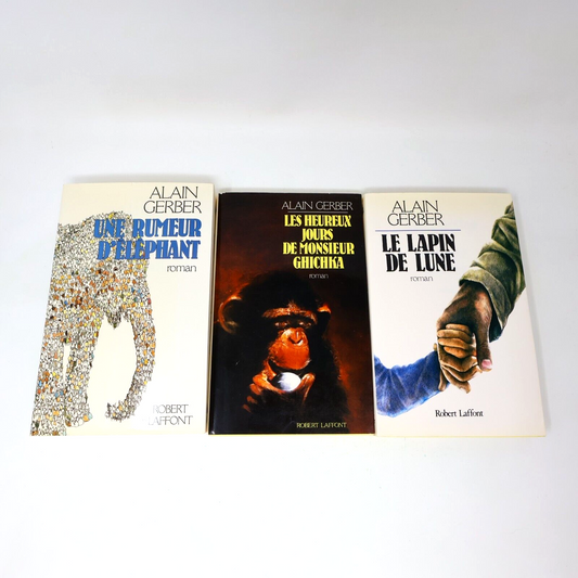 Alain Gerber Rumeur d'Éléphant Monsieur Chichka Lapin de Lune Lot 3 Livres 80s