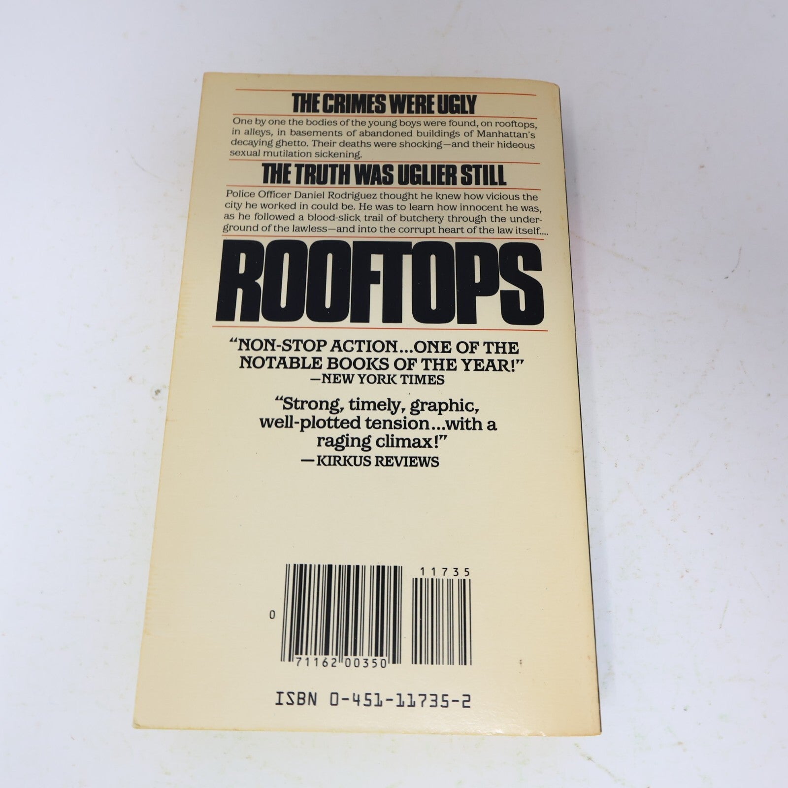 1982 Rooftops Tom Lewis Signet Mystery Thriller Crime 2nd Print Paperback Book