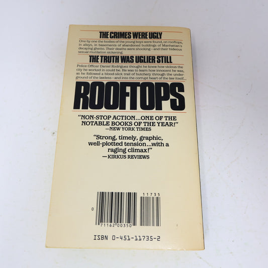 1982 Rooftops Tom Lewis Signet Mystery Thriller Crime 2nd Print Paperback Book