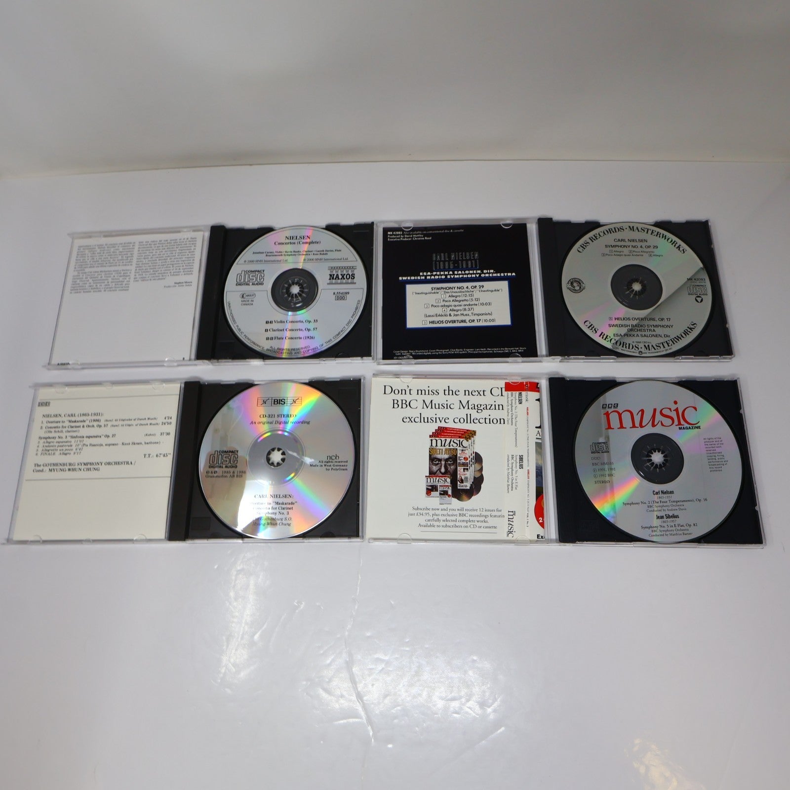 Carl Nielsen 8 CD Lot Symphony 2-3-4-5/Concertos Salonen/Chung/Leaper/Blomstedt