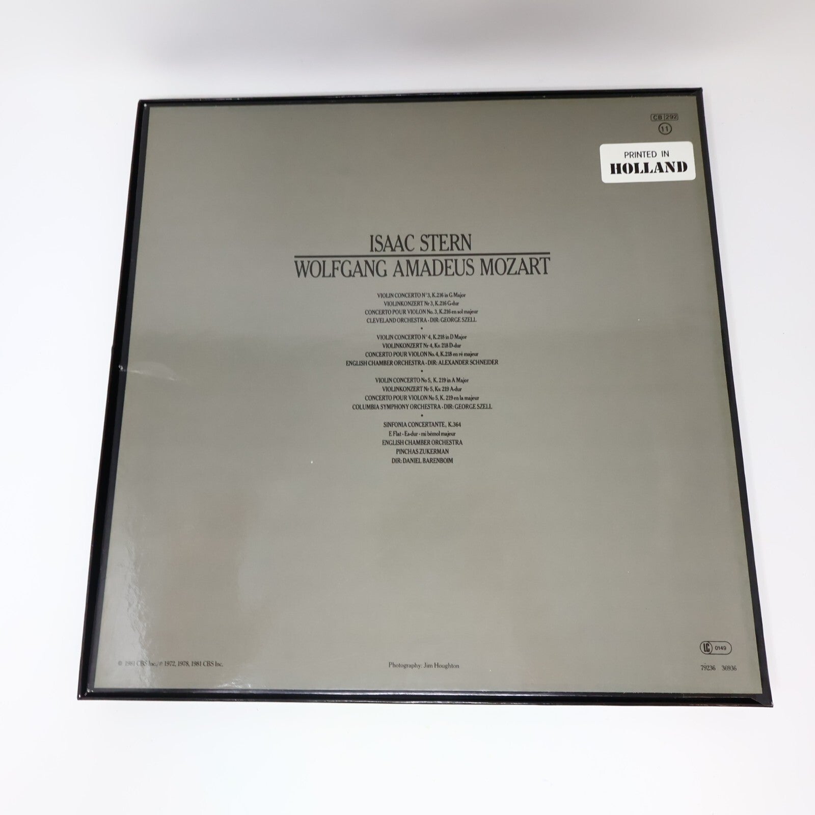 Isaac Stern Mozart Violin Concerti 3·4·5 1981 2x LP Record Vinyl Box Set 79236