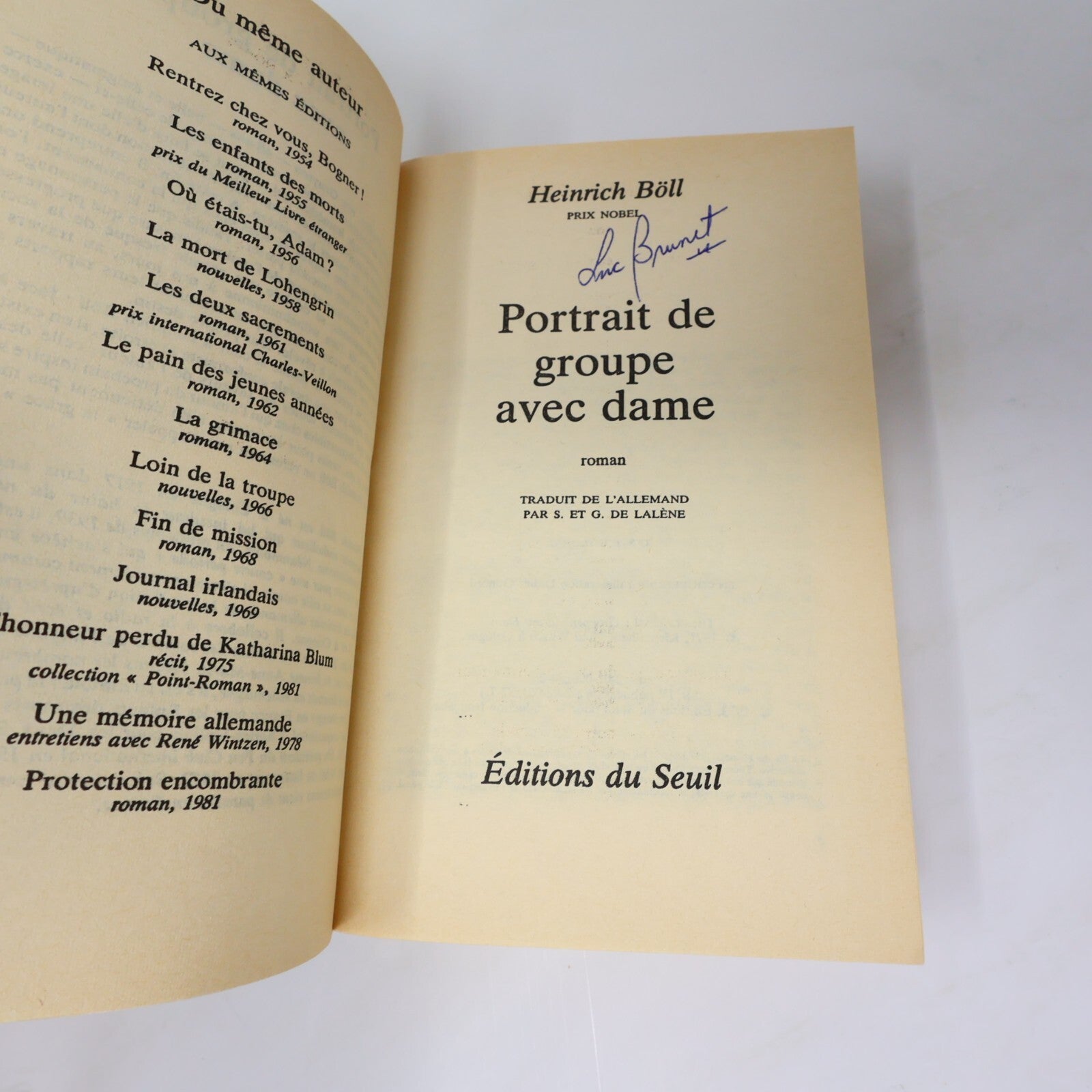 Heinrich Böll Lot 3 Livres Points Grimace/L'Honneur Perdu de Katharina Blum PB