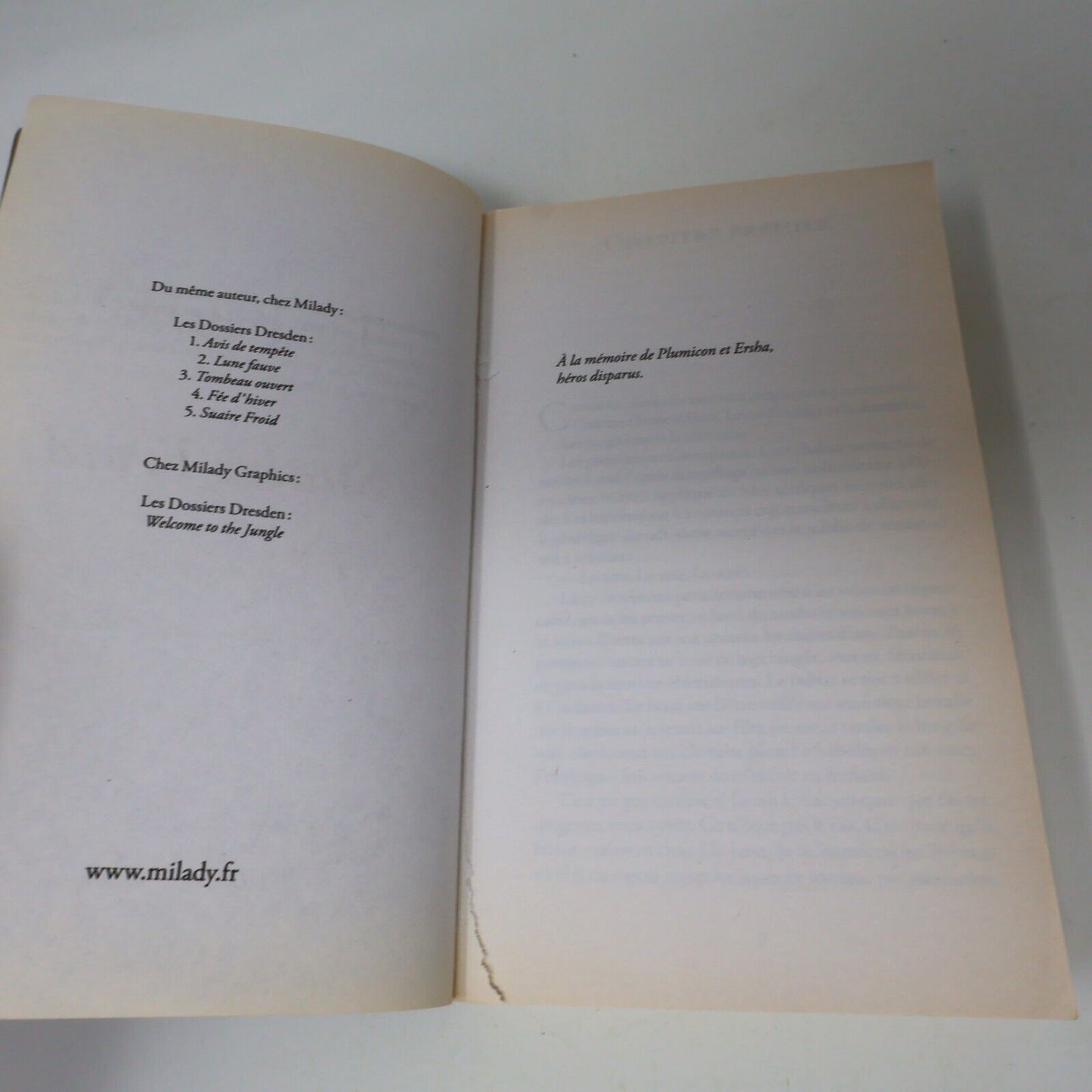 2010 Les Dossiers Dresden #5 Suaire Froid de Jim Butcher Milady Français Livre