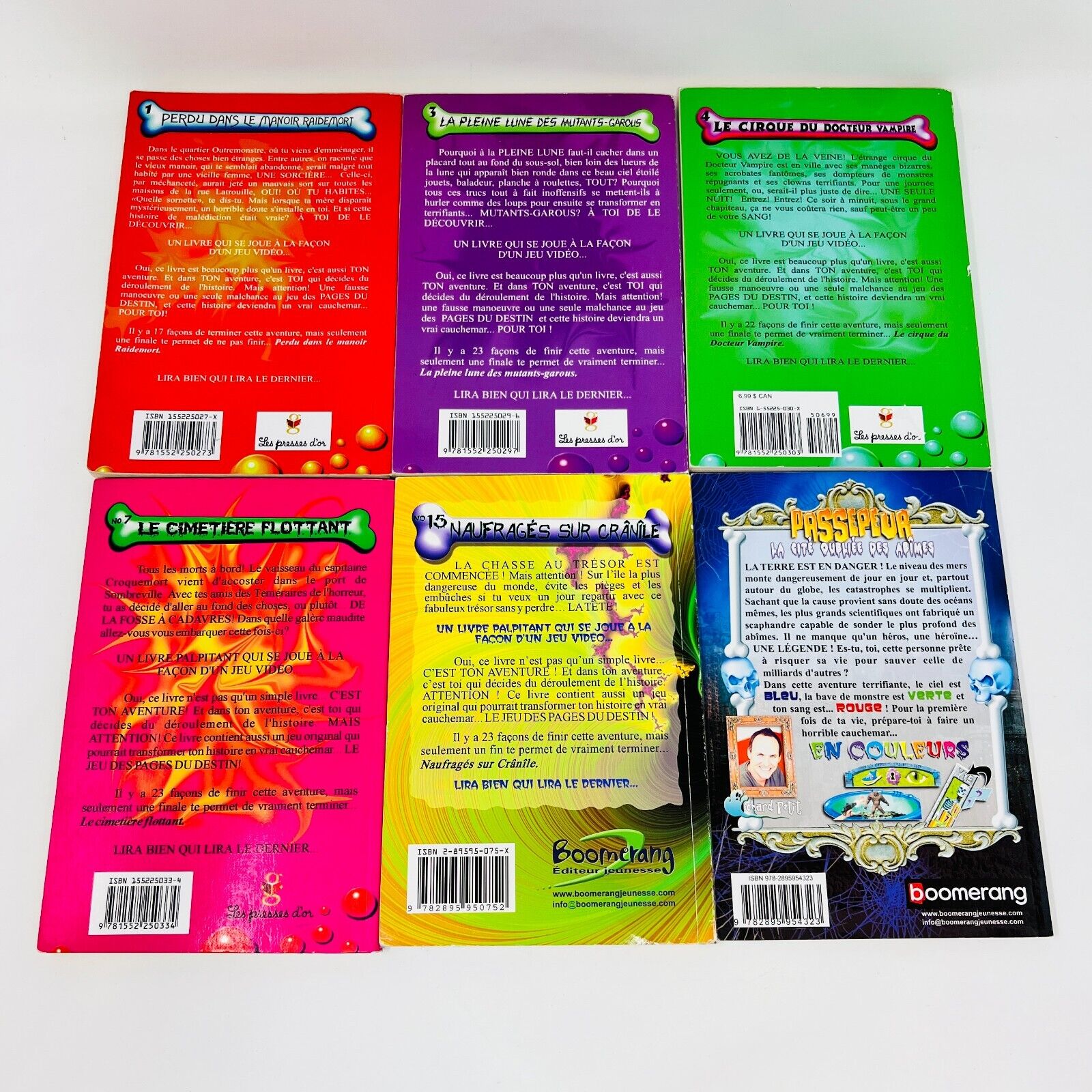 Lot de 10 Livres Passepeur Horrible Cauchemar/Trio Compilation de Richard Petit