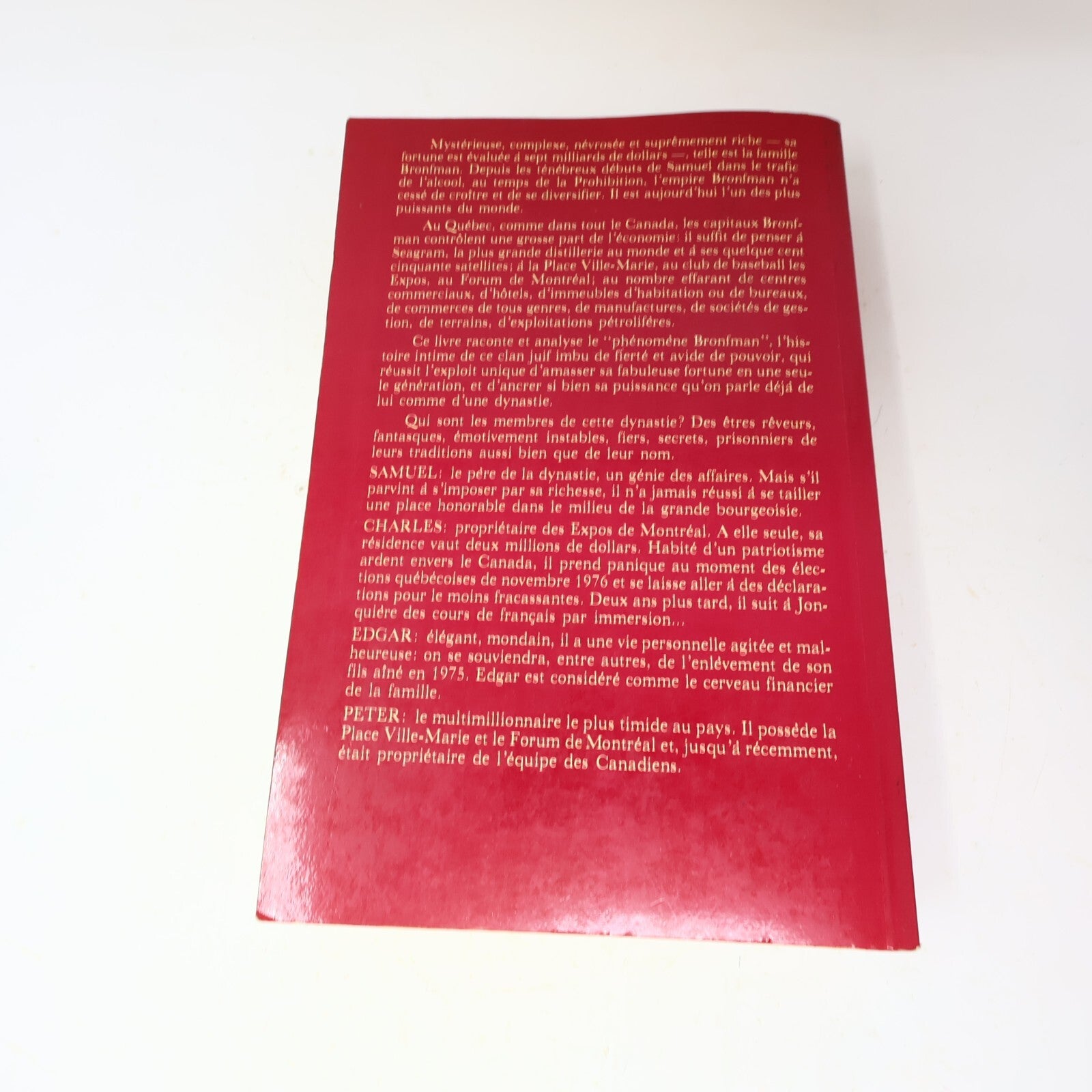 Peter C. Newman La Dynastie des Bronfman L'Establishment Canadien 2 Lot 2 Livres