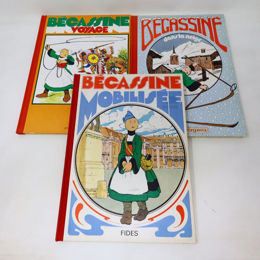 Bécassine Mobilisée Voyage Neige Lot 3 Bandes dessinées Caumery Français 80s HC