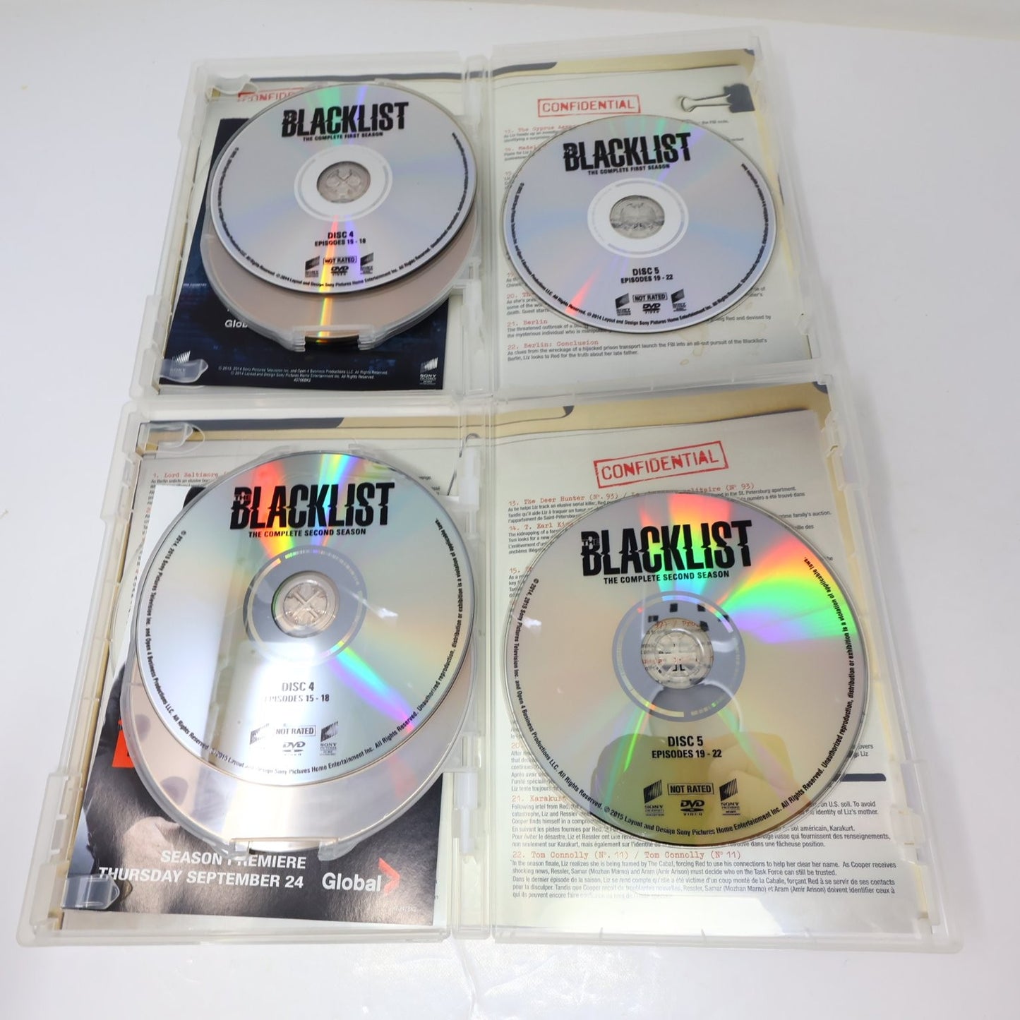 The Blacklist 2 DVD Lot Complete First & Second Seasons James Spader Region 1