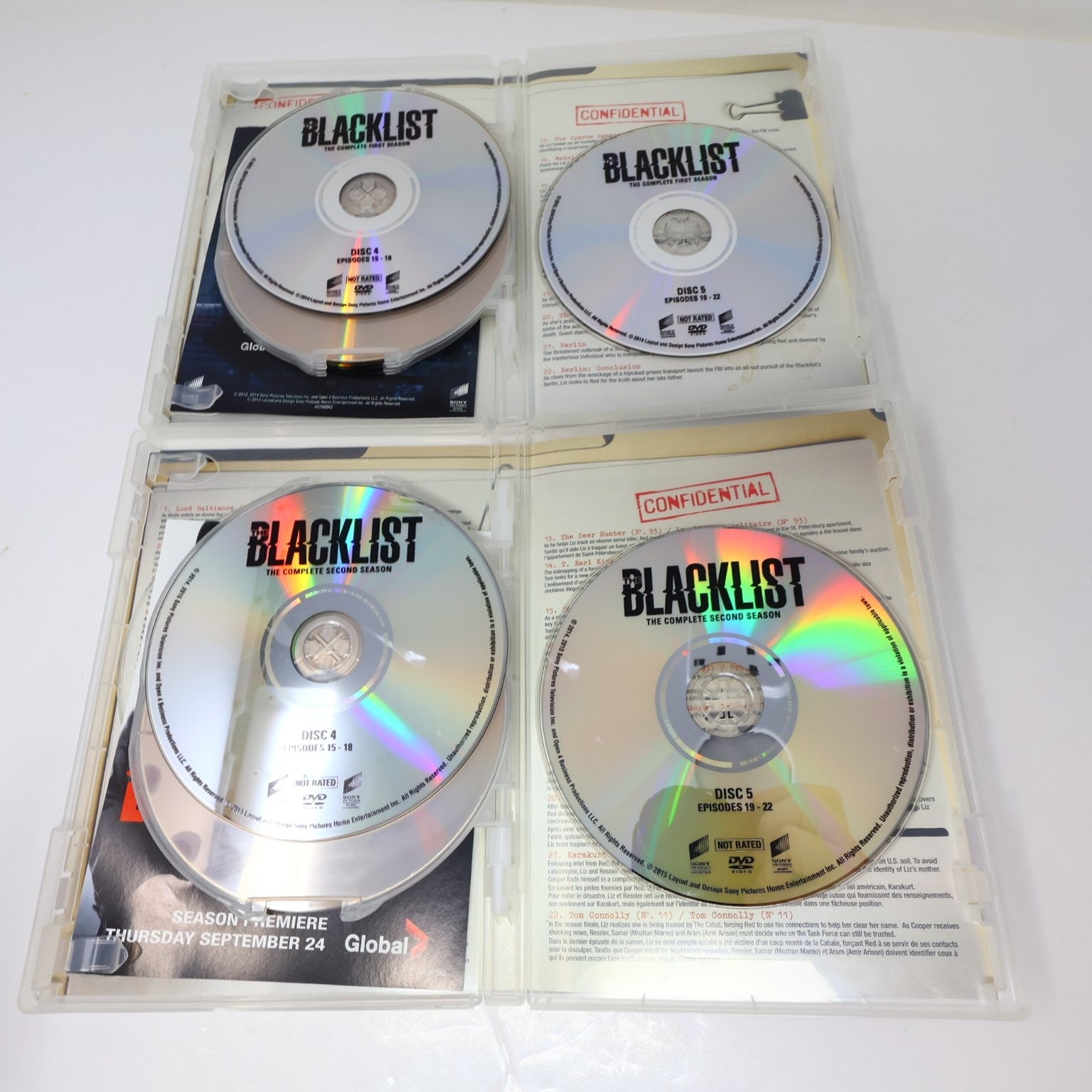 The Blacklist 2 DVD Lot Complete First & Second Seasons James Spader Region 1