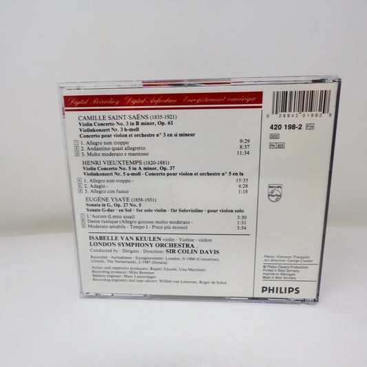Isabelle Van Keulen CD Vieuxtemps Violin Concerto #5 1987 Classical 420 198-2