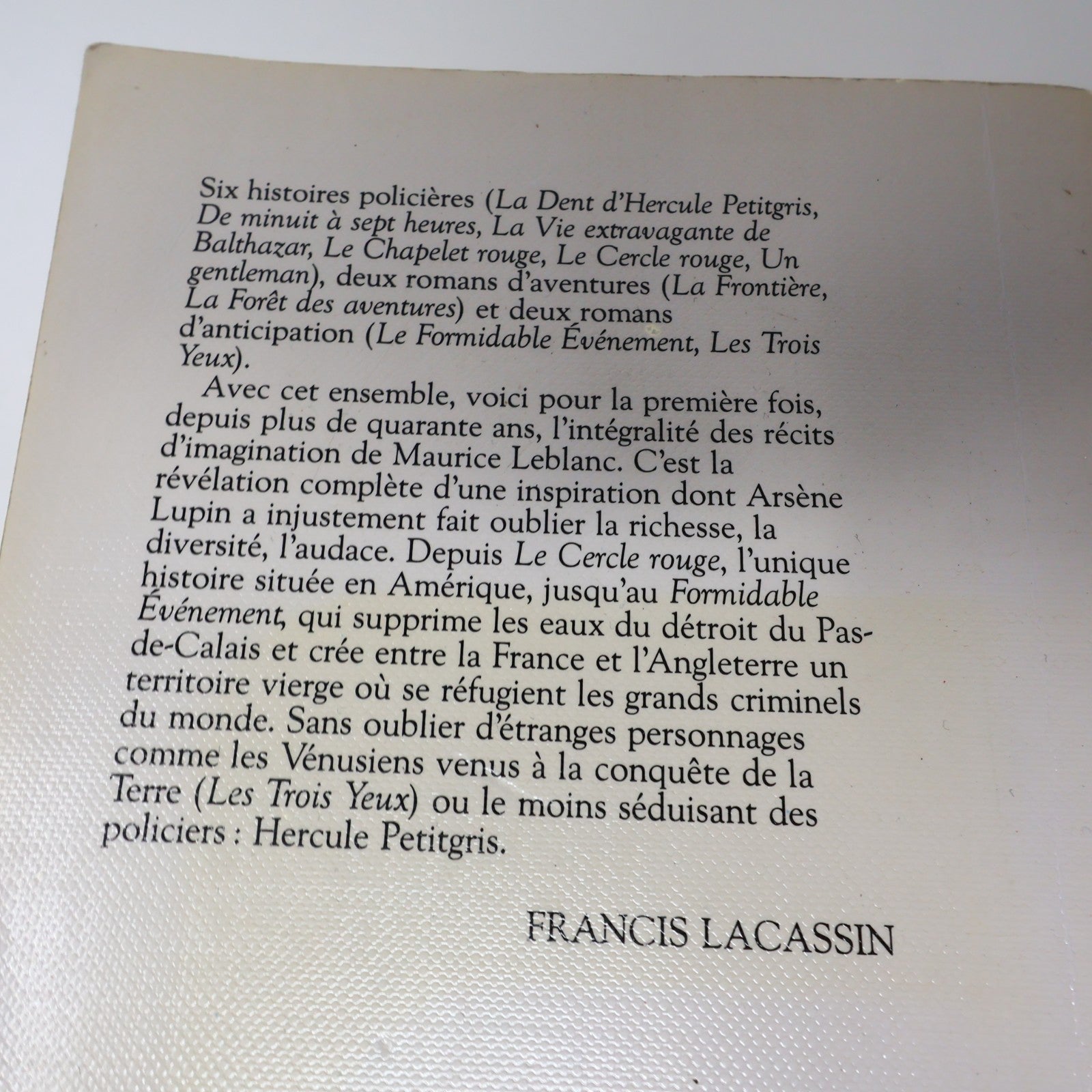 Les Rivaux d'Arsène Lupin Maurice Leblanc Arsène Lupin #5 Bouquins 1988 PB Livre