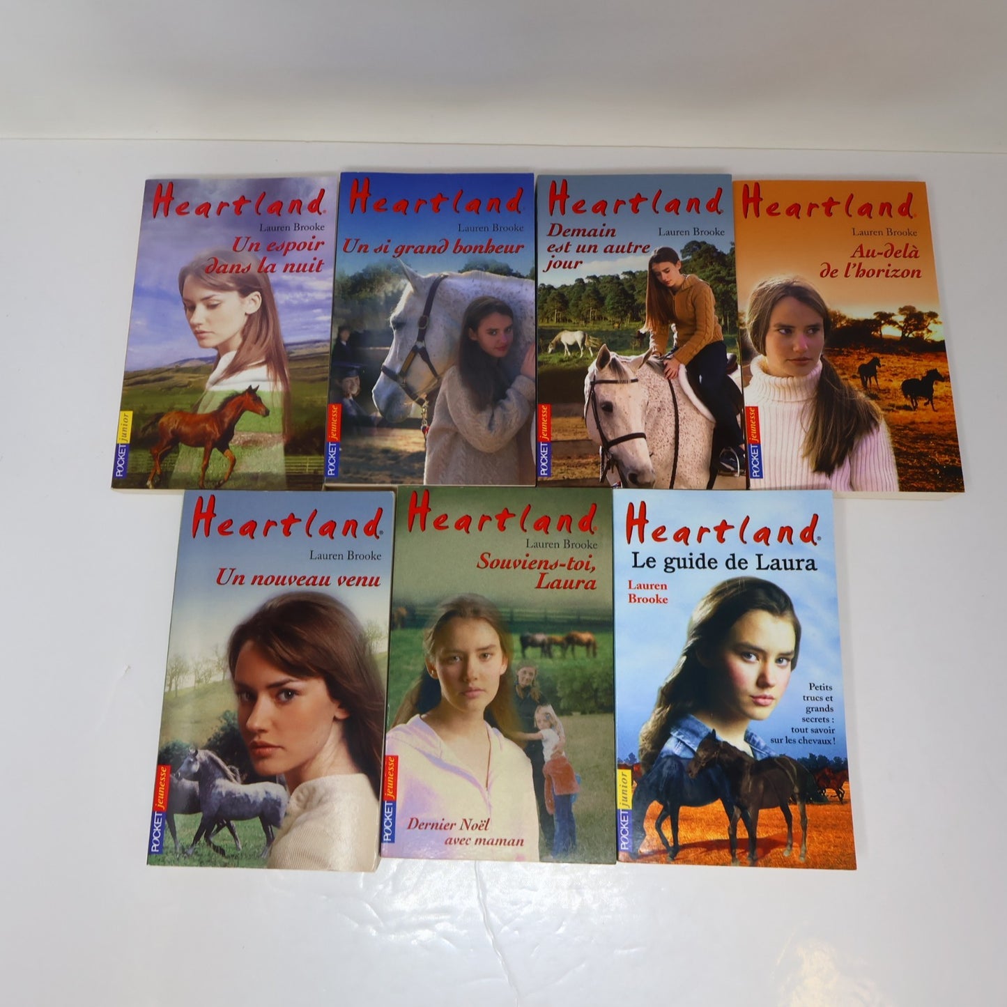 Heartland Lot 19 Livres Lauren Brooke Pocket Je Reste!/Après l'Orage Chevaux PB