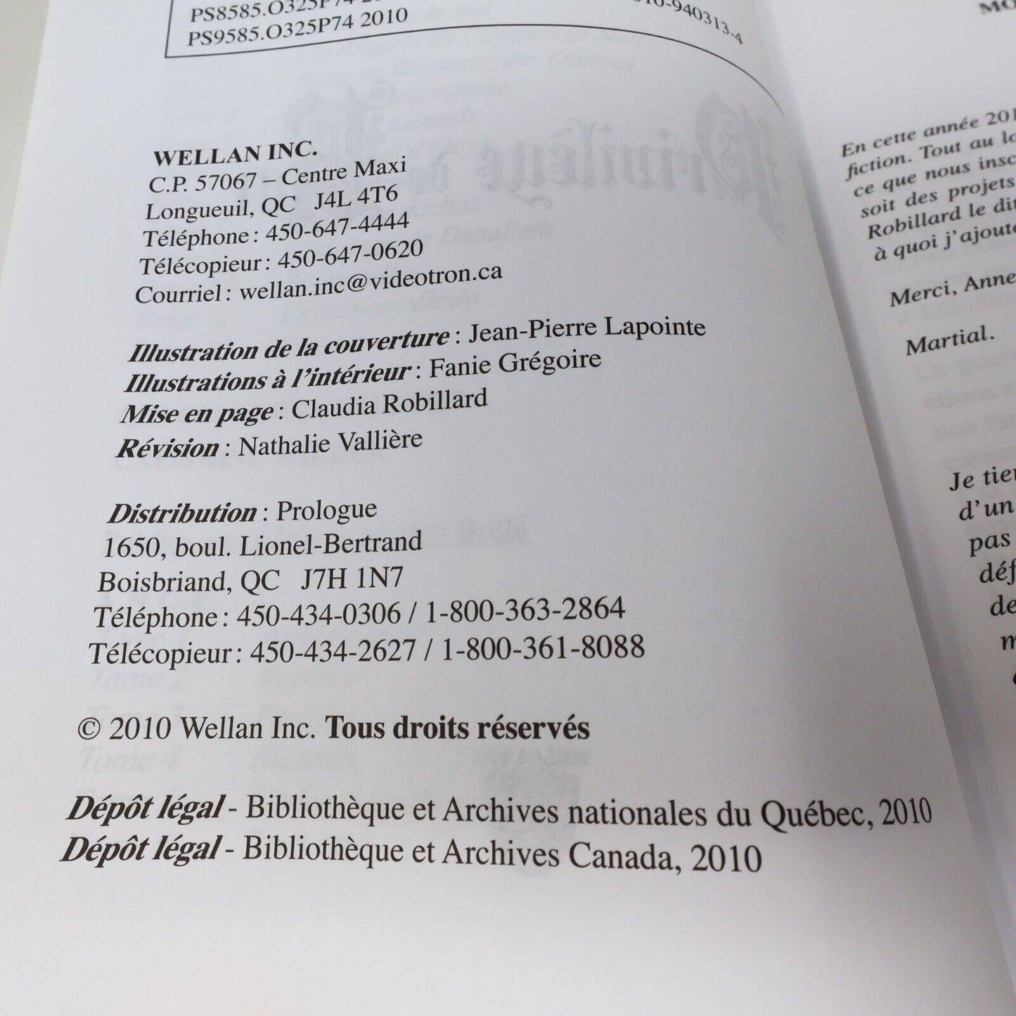 2010 Privilège de Roi Enkidiev Robillard/Grisé Chevaliers d'Émeraude Paperback