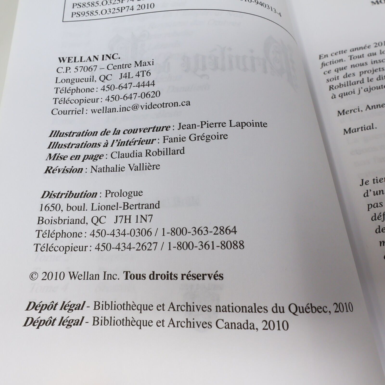 2010 Privilège de Roi Enkidiev Robillard/Grisé Chevaliers d'Émeraude Paperback