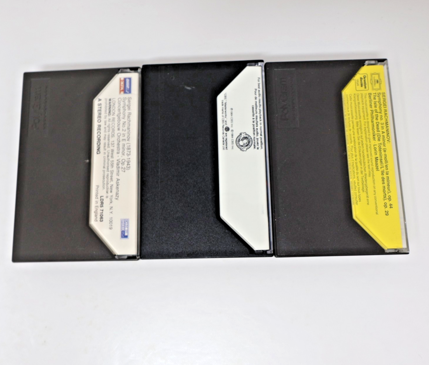 Rachmaninov 3 Cassettes Lot Symphonies 2-3/Piano Concerto 2 Maazel/Ashkenazy