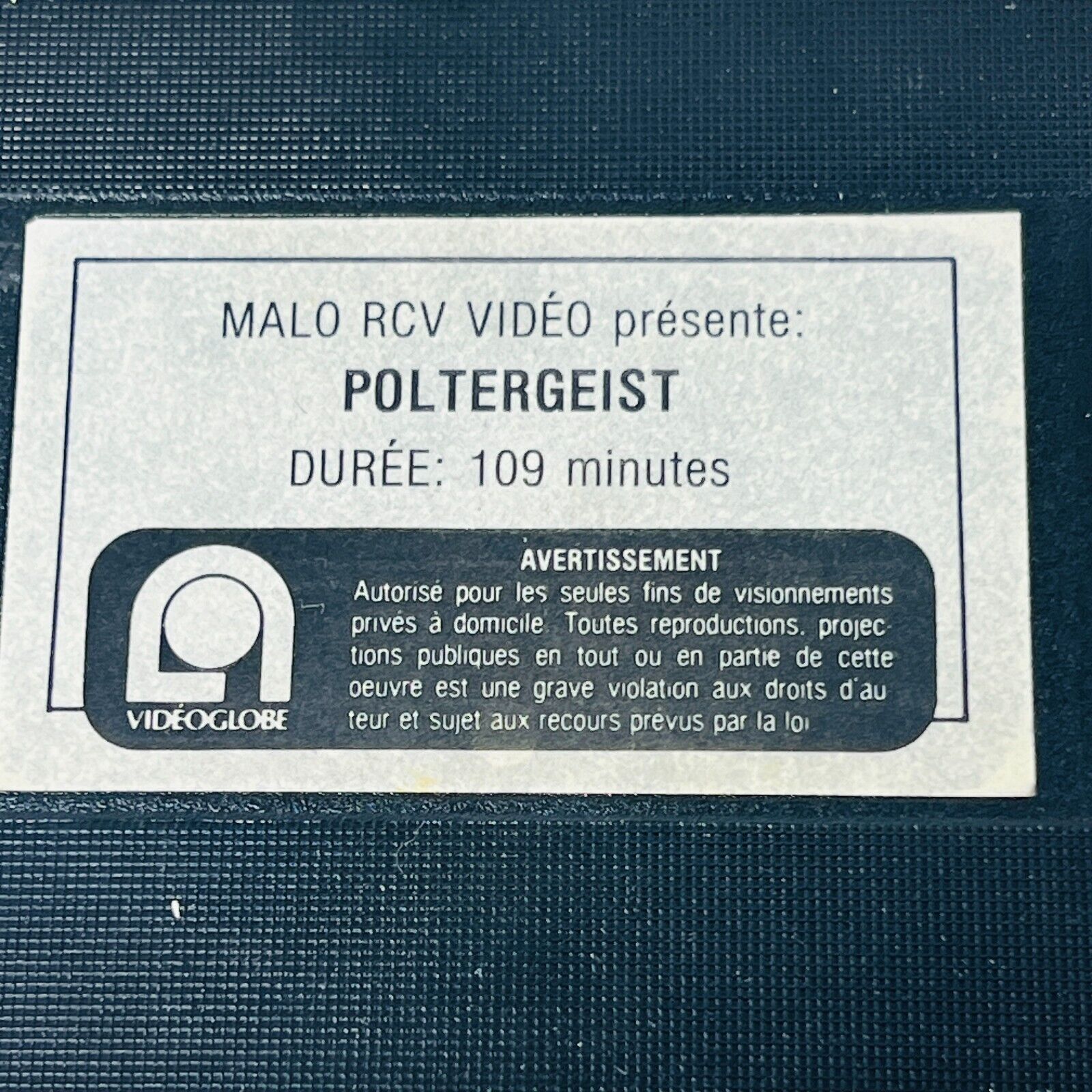 1982 Poltergeist VHS en Français/French NTSC Steven Spielberg Ex-Rental Clam Box