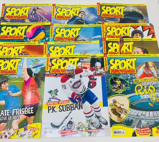 Sport Débrouillards 12 Magazines Enfants Français 2012-16 Années Incomplètes Lot