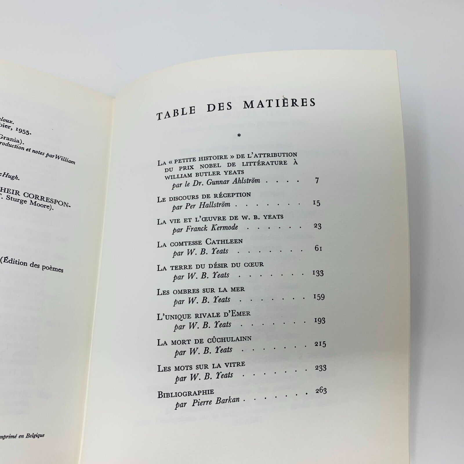 1962 Théâtre Rombaldi Prix Nobel Littérature William Butler Yeats Picasso Cover