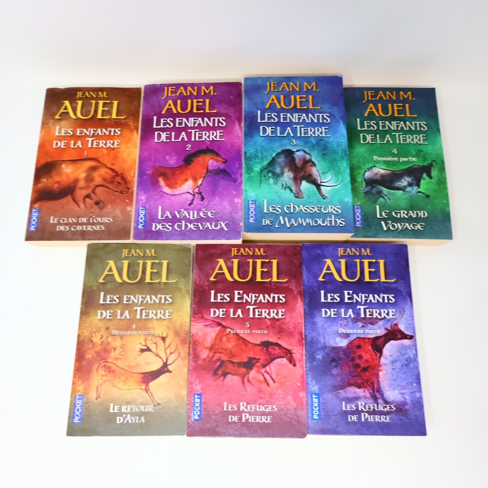 Lot 9 Livres Les Enfants de la Terre Jean M. Auel Pocket Préhistoire Français PB