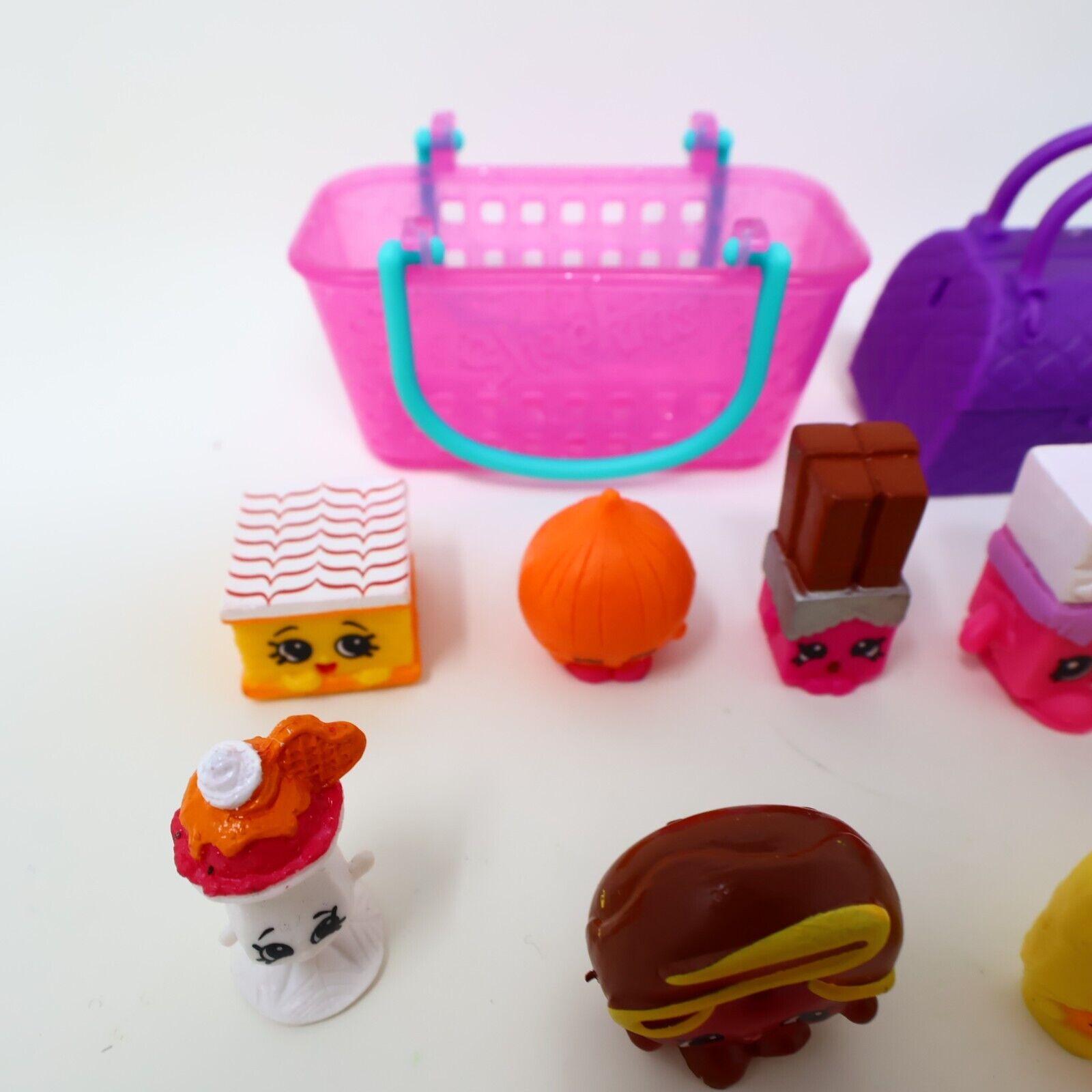 Lot of 33 Shopkins Figures Toys Mixed Food Bread Chocolate Cake Cookies Moose