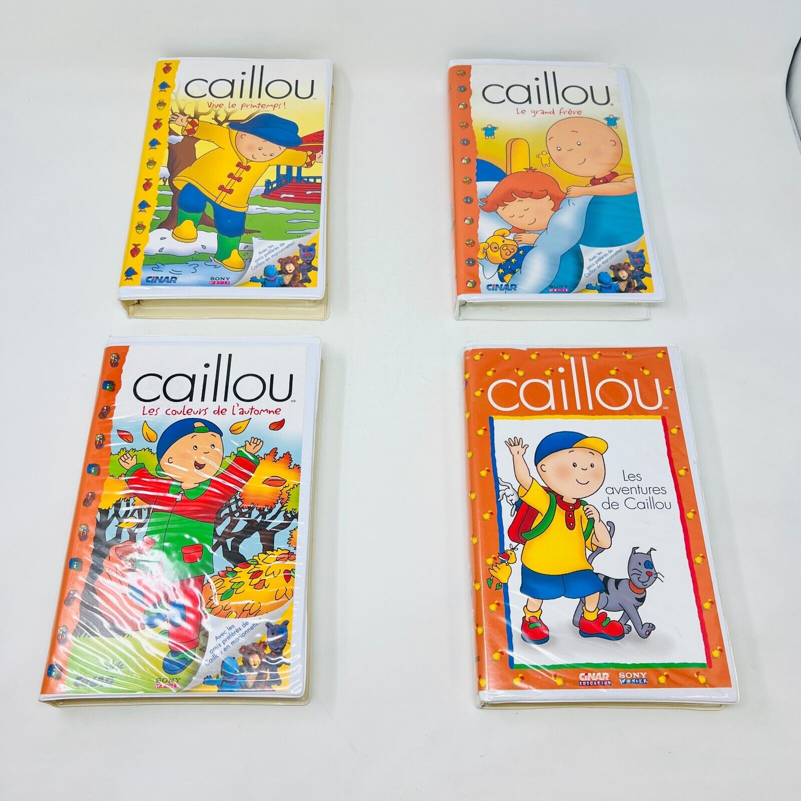 8x Caillou VHS en Français/in French Testés Cinar NTSC Lot Set Docteur Caillou