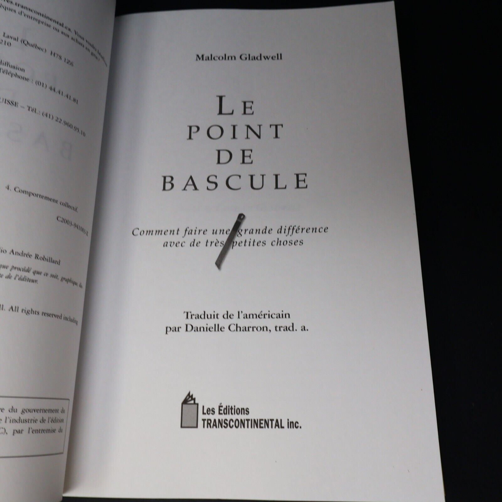 Lot 2 Livres Les Prodiges & Le Point de Bascule de Malcolm Gladwell Affaires