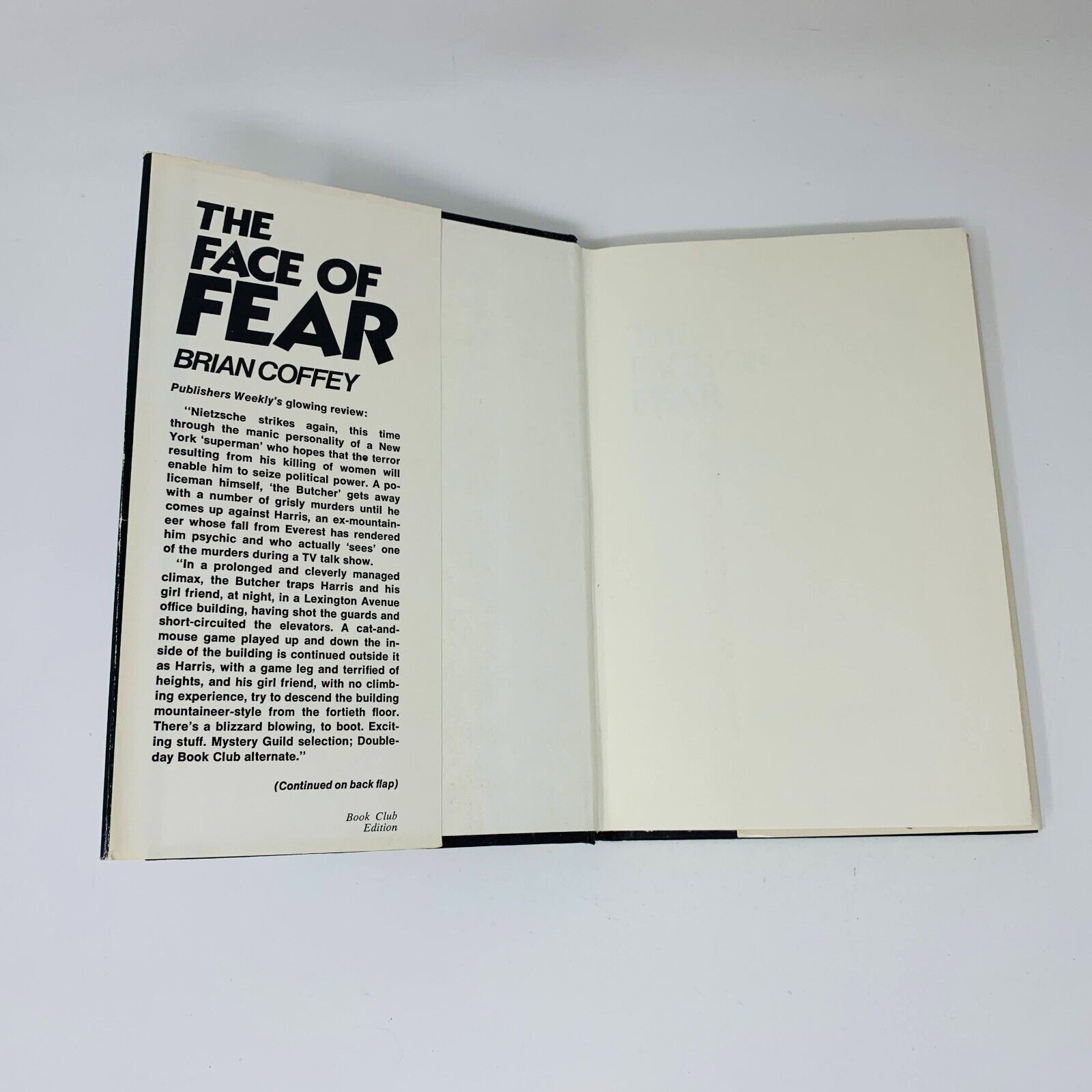 1977 The Face of Fear Hardcover DJ Book Club Edition Brian Coffey (Dean Koontz)