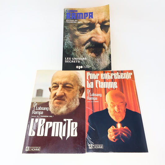 Lobsang Rampa Lot 3 Livres L'Ermite/Univers Secrets/Pour Entretenir la Flamme PB