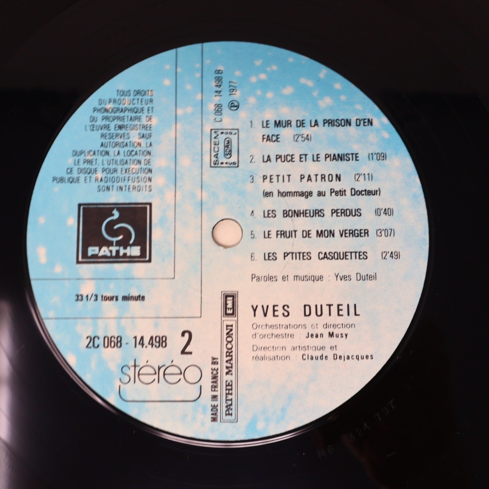 Yves Duteil Lot 2 Disques La Langue De Chez Nous/Prendre un Enfant par la Main