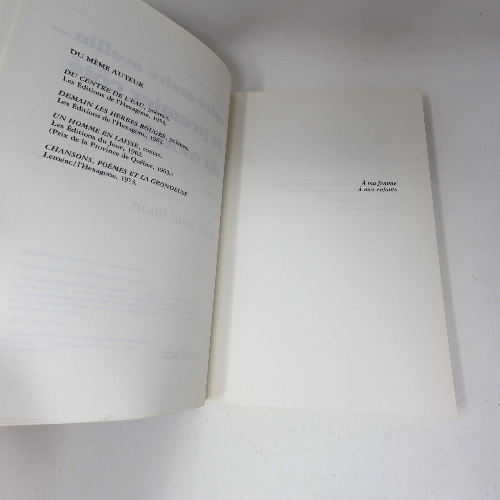 1976 Saint-André Avellin ... le Premier Côté du Monde Jean-Paul Filion Leméac PB