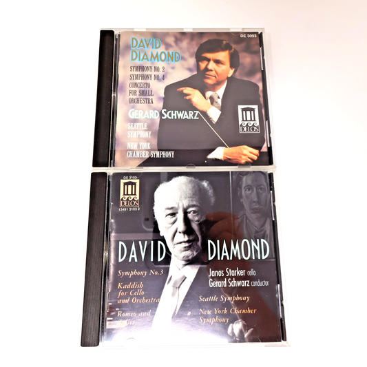 David Diamond 2 CD Lot Gerard Schwarz Symphony #2-3-4/Romeo & Juliet/Psalm Delos
