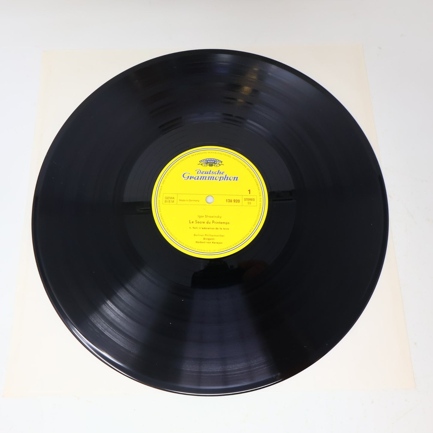 Herbert von Karajan Strawinsky Le Sacre du Printemps Berliner LP Record 138 920