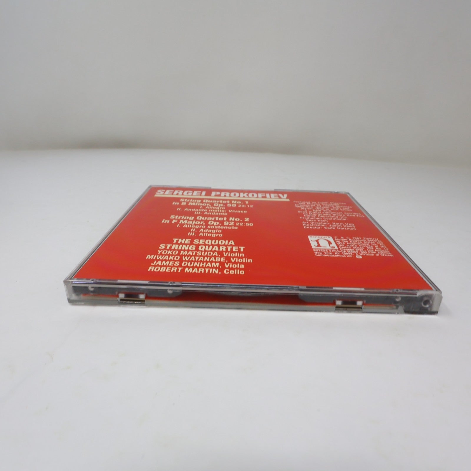 Prokofiev String Quartets CD The Sequoia String Quartet 1983 Nonesuch Classical