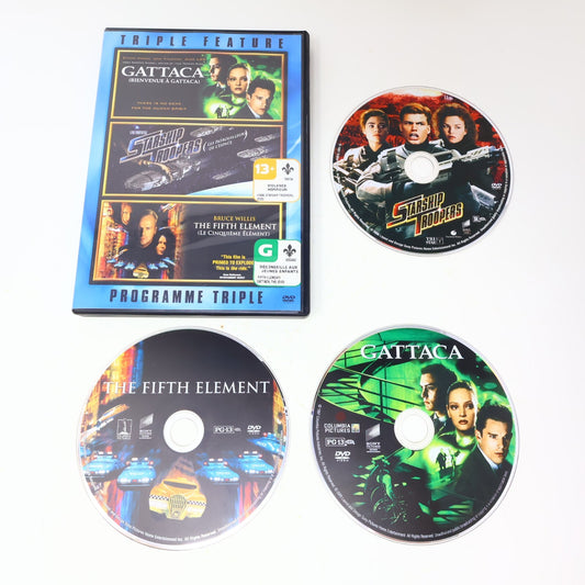 Gattaca/Starship Troopers/Fifth Element Triple Feature DVD Science-Fiction Set