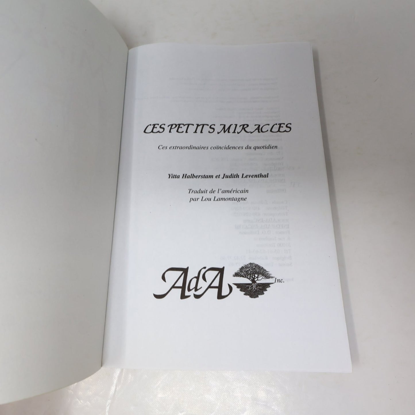 Les petits Miracles Halberstam Leventhal 1999 ADA Coincidences du Quotidien