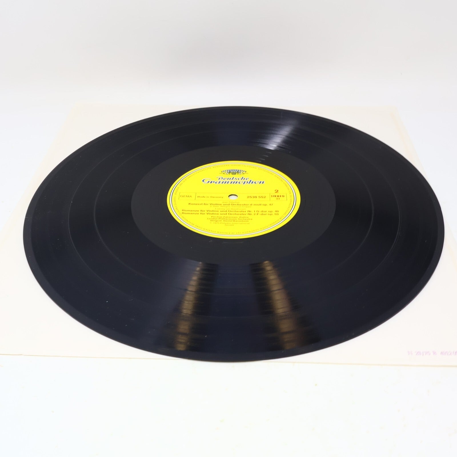 Pinchas Zukerman Daniel Barenboim Sibelius Beethoven Violin LP Record 2530 552