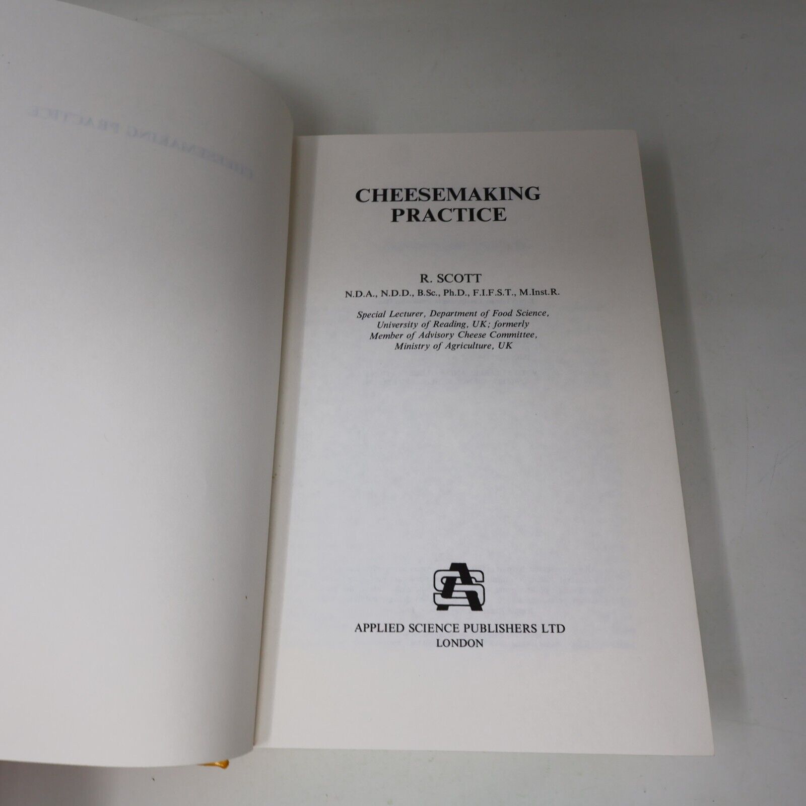 1981 Cheesemaking Practice by R. Scott Cookbook Science Hardcover HC 80s