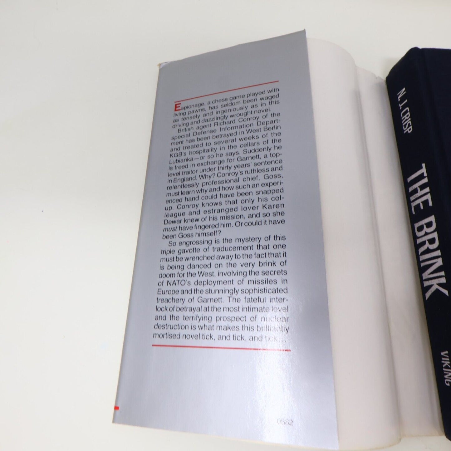 1982 The Brink N. J. Crisp Espionage Spy Thriller Viking Hardcover Book 80s HC