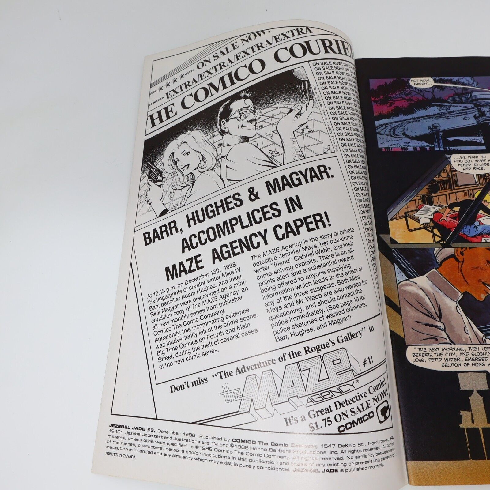 1988 Jezebel Jade #3 Adam Kubert Comico Part of Collector's Series 1980s
