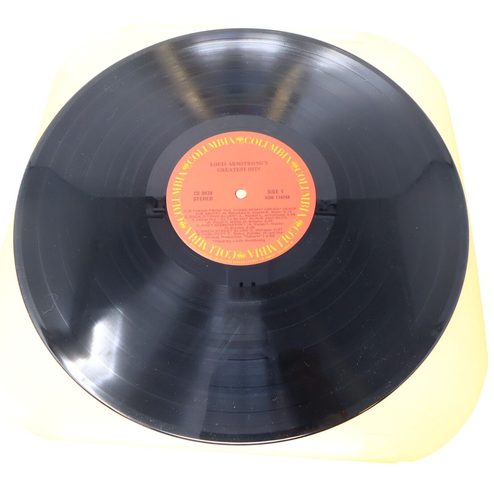 Louis Armstrong's Greatest Hits LP Vinyl Record Columbia CS 9438 Canada Jazz EX
