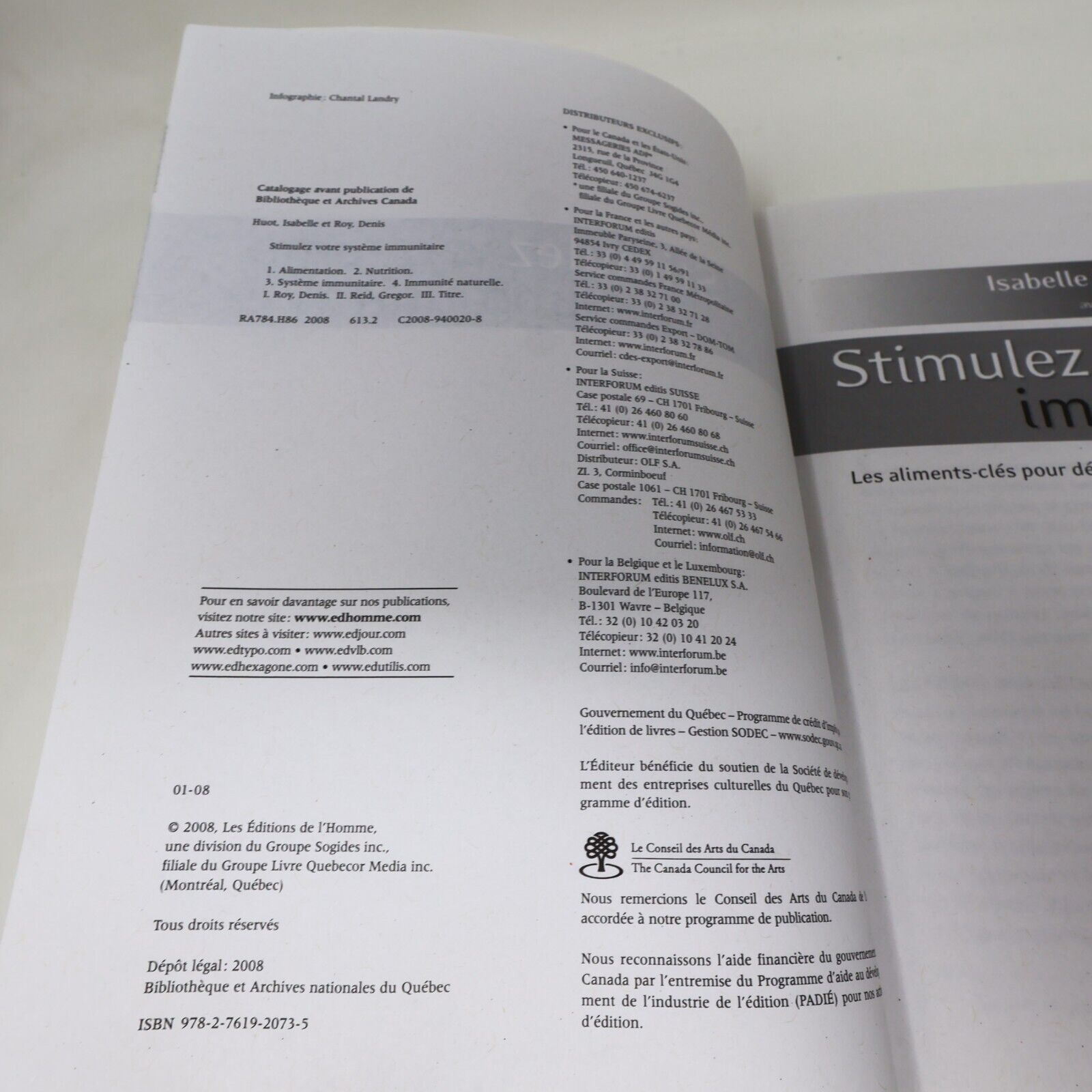 2008 Stimulez Votre Système Immunitaire Isabelle Huot Denis Roy Santé Nutrition