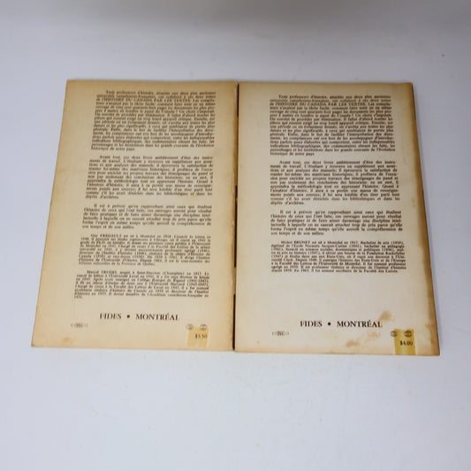 Histoire du Canada Par les Textes #1-2 Série Complète Lot 2 Livres Fides French