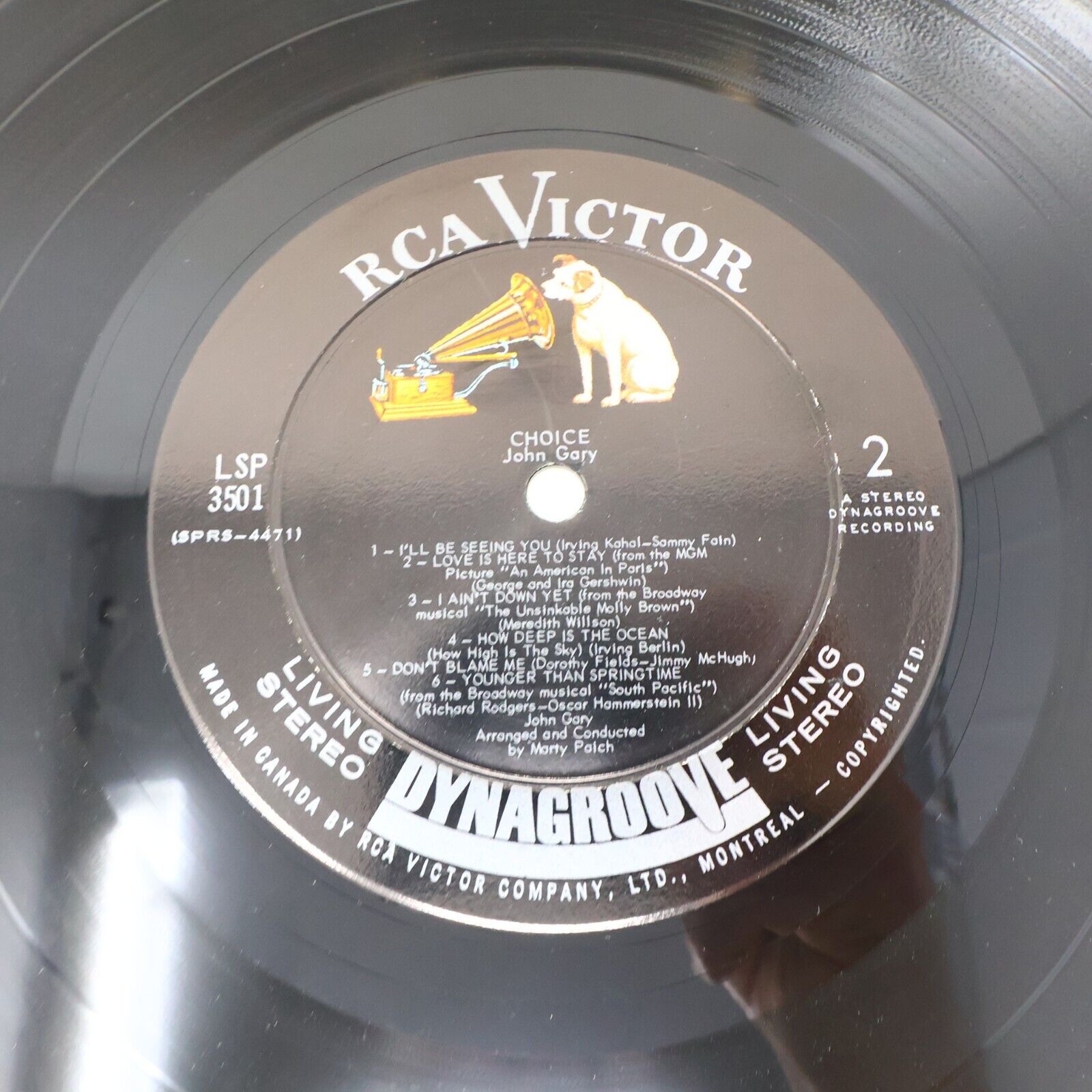 John Gary Choice LP Record Vinyl RCA Victor LSP-3501 Canada I'll Be Seeing You