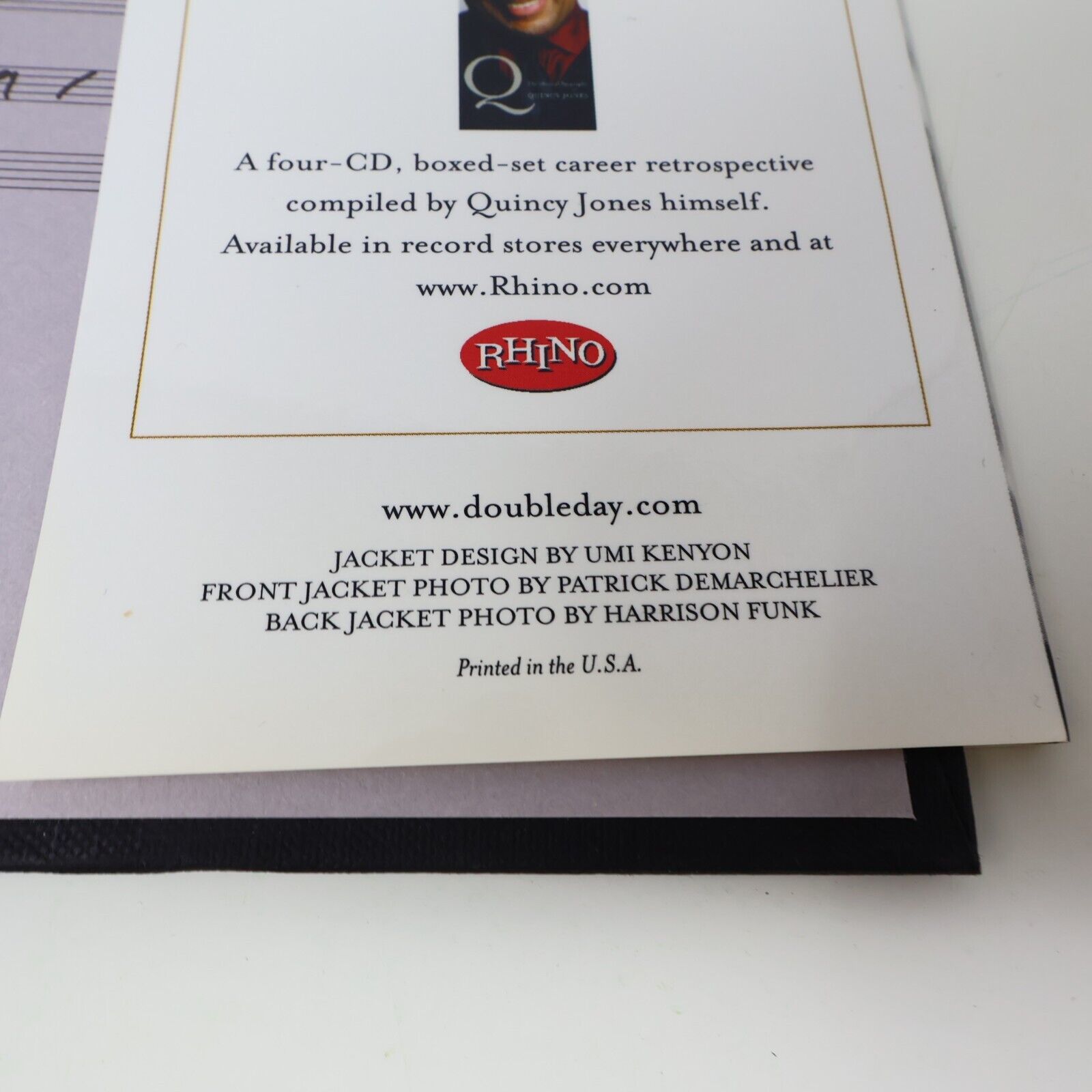 2001 Q the Autobiography of Quincy Jones Music 1st Edition Random House Book HC