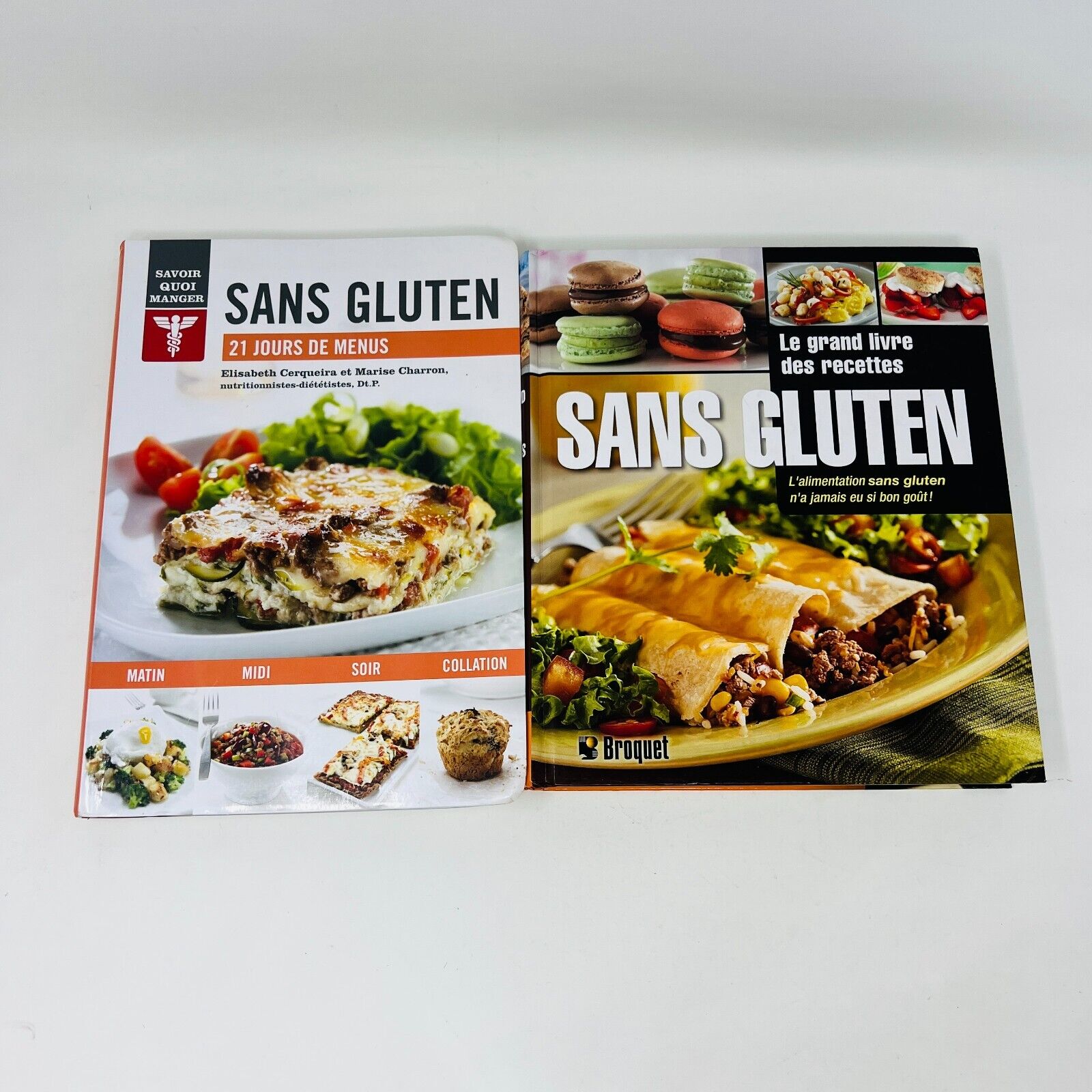 Lot de 2 Livres de Recettes Sans Gluten 21 Jours de Menus/Grand Livre Français
